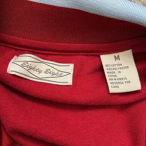 Eighty Eight Women’s Red Track Jacket with White and Blue Stripes size M - Picture 5 of 5